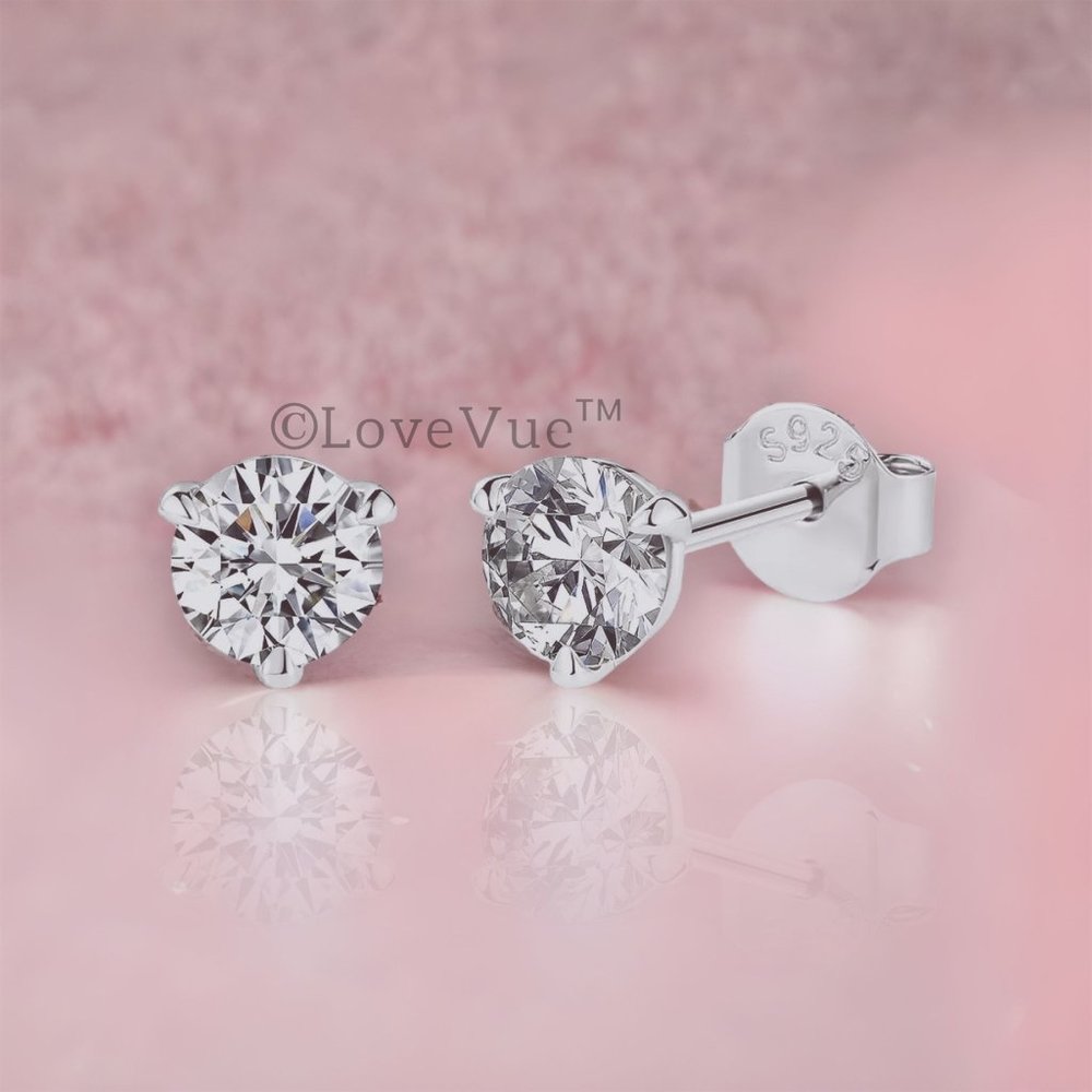 Certified 1ct. t.w. Diamond Three-prong Brilliant Cut Stud Earrings - Picture 3 of 16